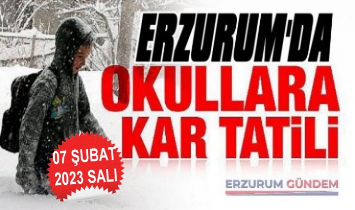 Erzurum'da Okullara Kar Tatili