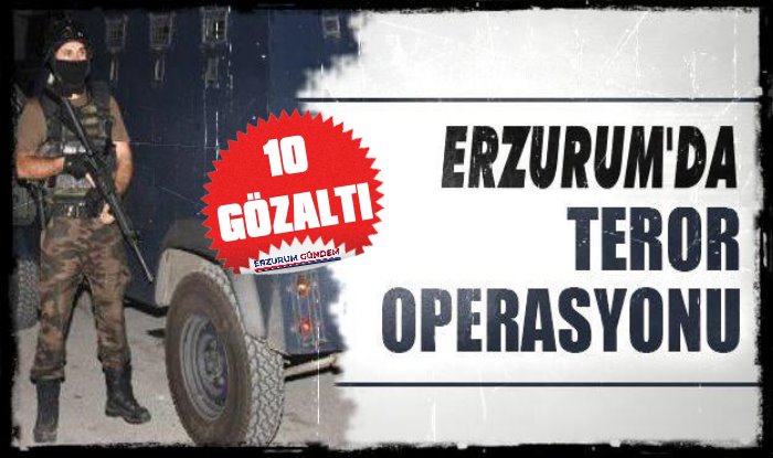 Erzurum'da Terör Operasyonu; 10 kişi Yakalandı