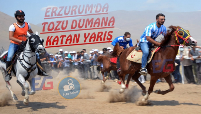 Erzurum'da Tozu Dumana Katan Yarış
