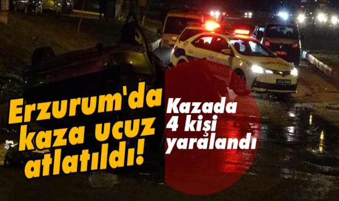 Erzurum'da Trafik Kazası: 4 Yaralı