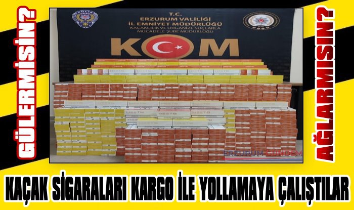 Erzurum'da Kaçak Sigaraları Kargo İle Yollamaya Çalıştılar!
