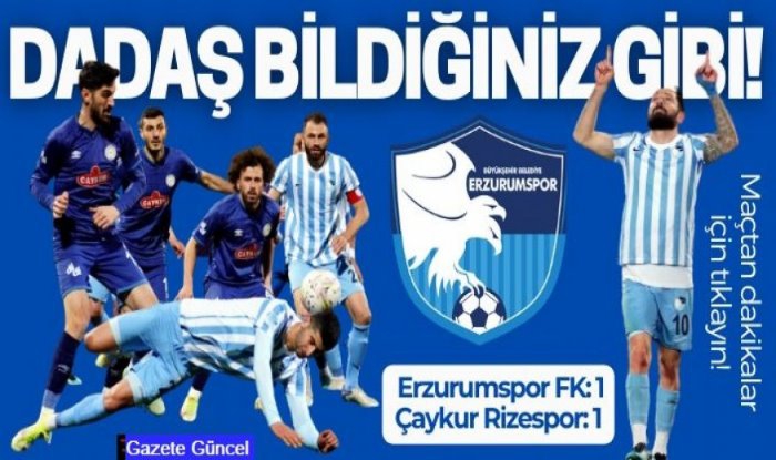 Erzurumspor FK: 1 - Çaykur Rizespor: 1