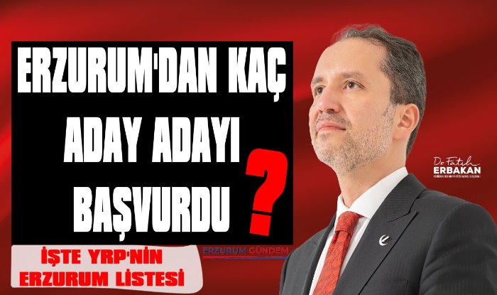 İşte Yeniden Refah Partisi Erzurum Milletvekili Aday Adayları!
