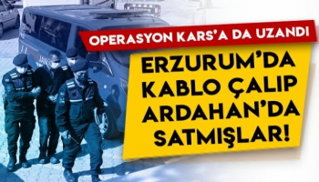 Erzurum’da Kablo Hırsızları Yakalandı