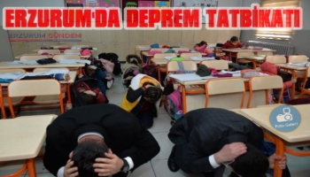 Erzurum'da Okullarda Deprem Tatbikatı