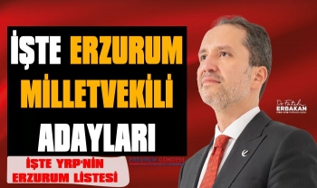 İşte Yeniden Refah Partisi Erzurum Milletvekili Aday Listesi